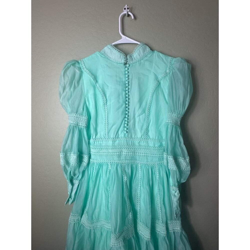Xingchenkaiyi  Teal/green Long Sleeve Dress SZ 0/2?